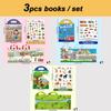 New Children Scene Stickers Book DIY Hand-on Puzzle Sticker Books Reusable Cartoon Animal Learning Cognition Toys for Kids Gift
