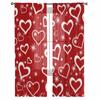 Valentinstag rotes Herz Tüllvorhänge für Wohnzimmer durchsichtiger Vorhang für Schlafzimmer Küche Jalousien Voile-Vorhänge