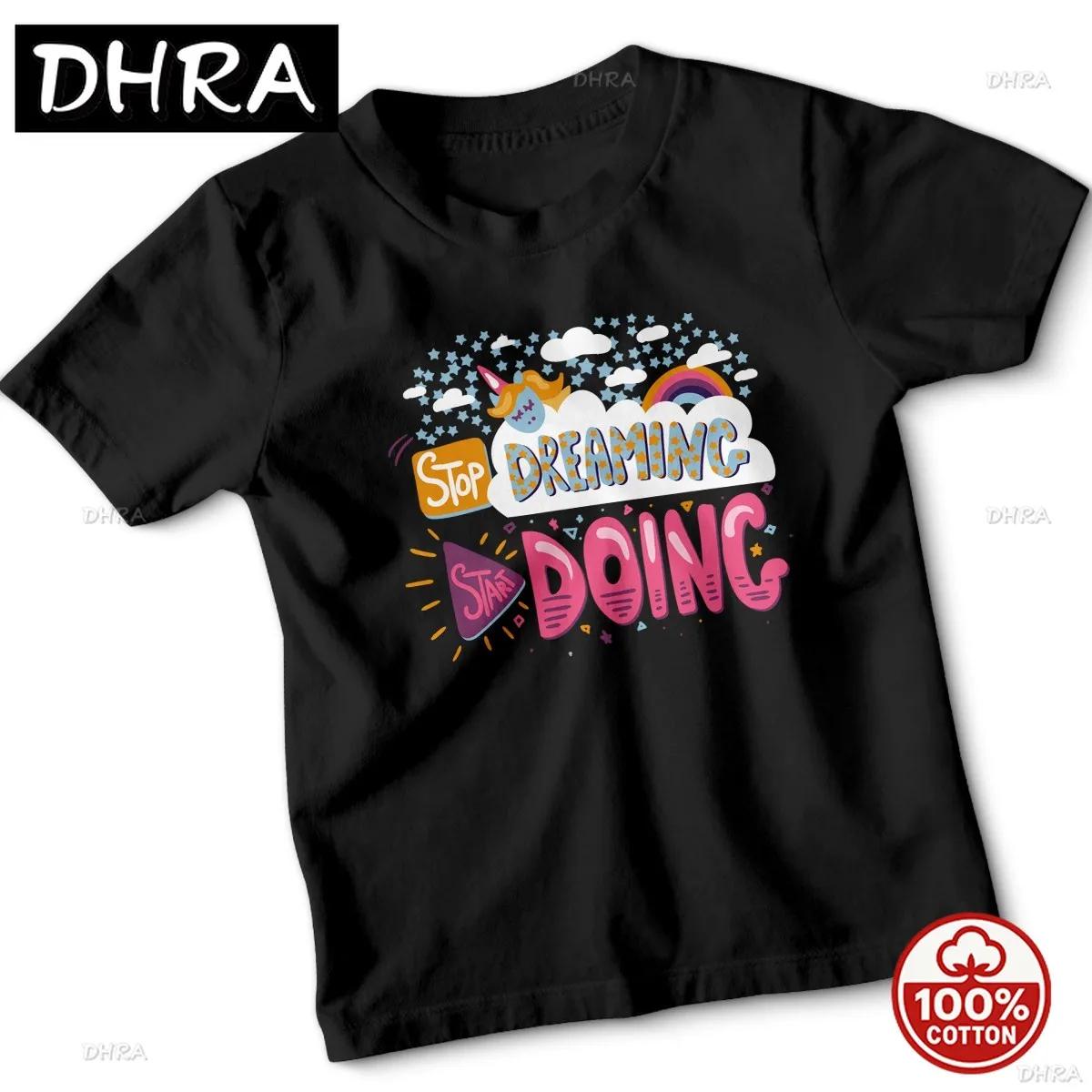 Stop Dreaming Start Doing Inspirational Quote Motivation Girls TShirt Femme Casual Aesthetic Streetwear Retro Short Sleeve Tee S