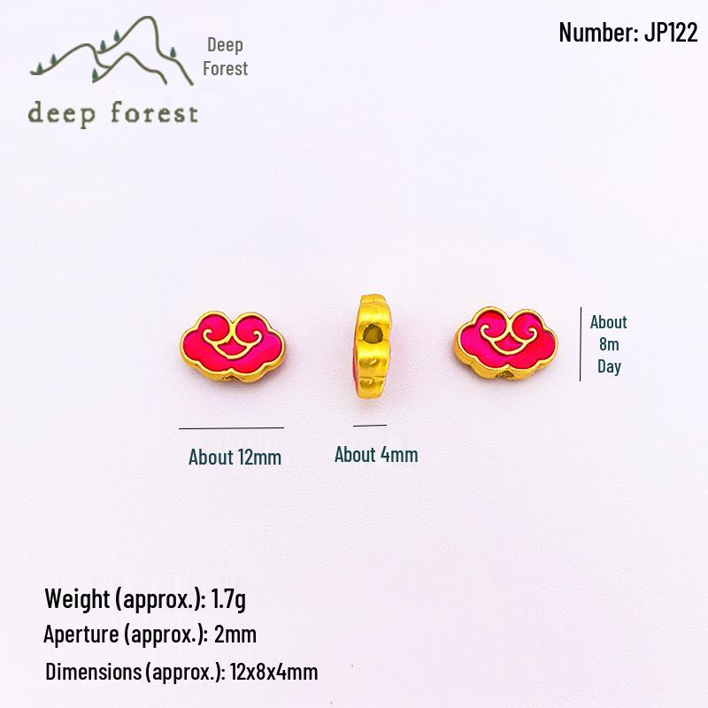 Ancient Method Enamel Spacer Bead Bracelet Kit with Double-Sided Auspicious Clouds and Colorfast Heart Coin Ornaments