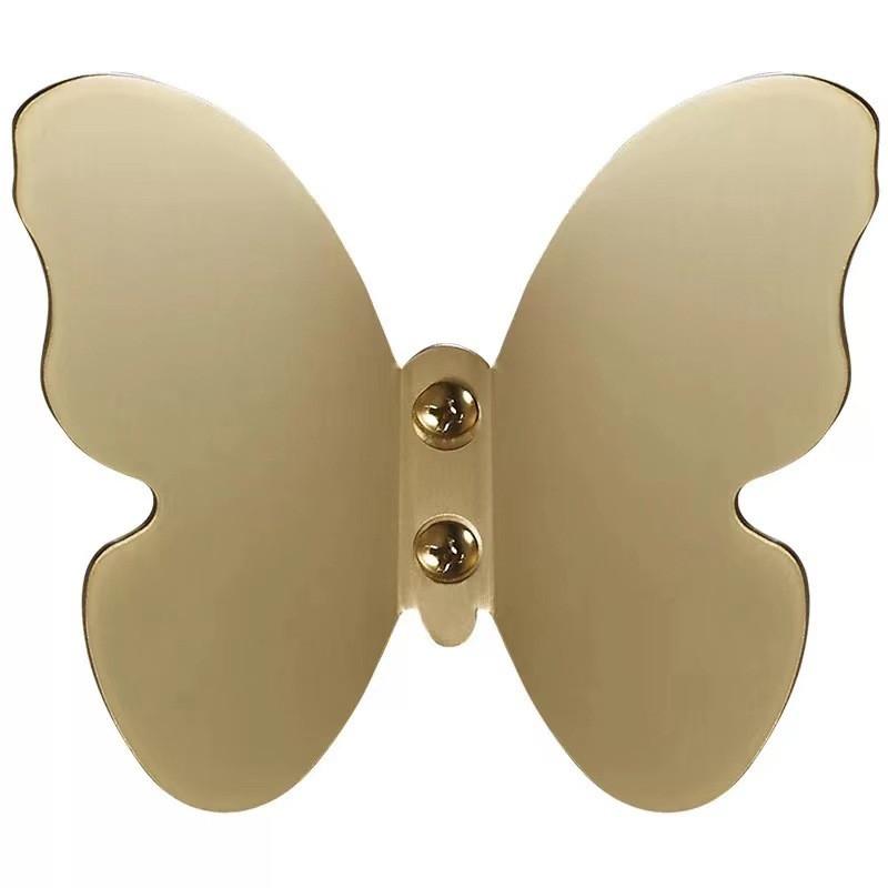 Clother Hook Brass Towel Hanger Brushed Gold Clothes Hook Coat Hat Bag Hook Wall Mounted Butterfly Bathroom Towel Hook Holder