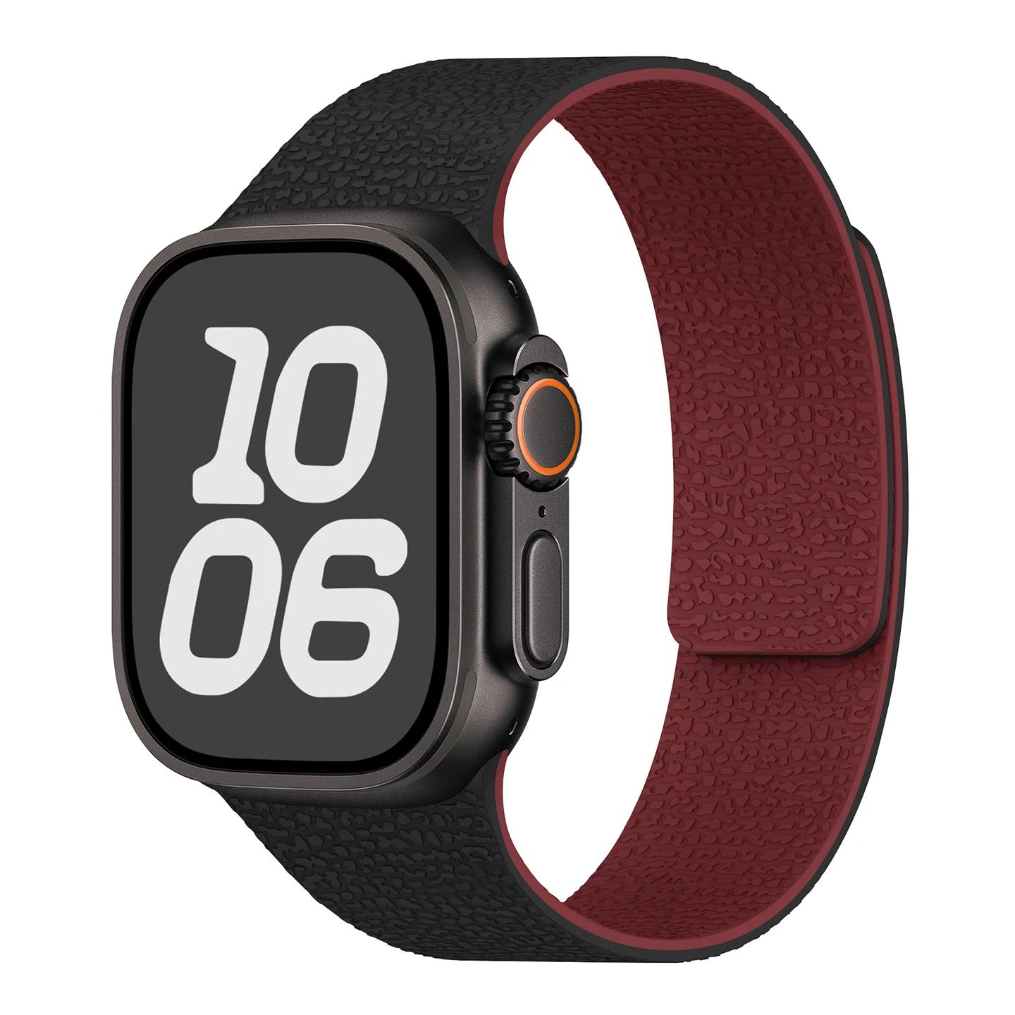 

Magnetic Silicone for Watch S11-10 42 46MM Ultra 3 49MM Band 40 44 45 38 41mm correas Bracelet For iWatch 11 10 9 8 7 SE S11-42mm