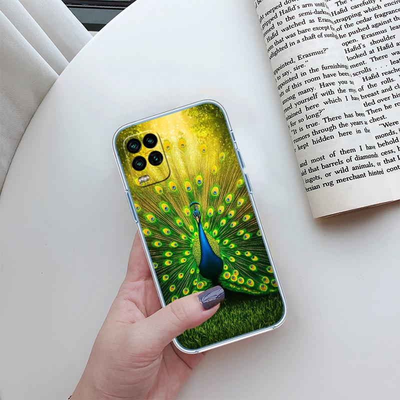 RP55 Pfauenfeder Transparente Hülle für LG K22 K30 K40 K40S K41 K42 K50 K50S K51 K51S K52 K61 K62 K71 K92 Q60 Q61 V40 V50 V60