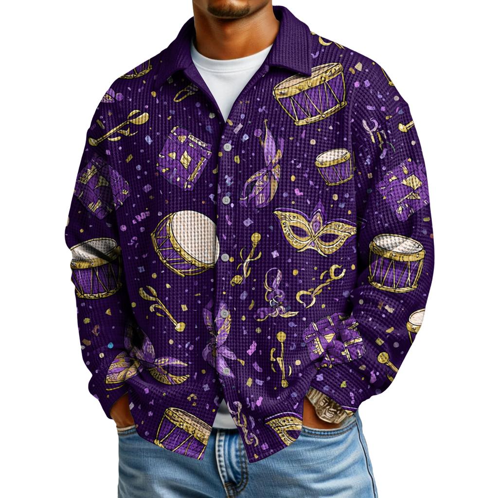 Męska koszula codzienna zapinana na guziki z długim rękawem