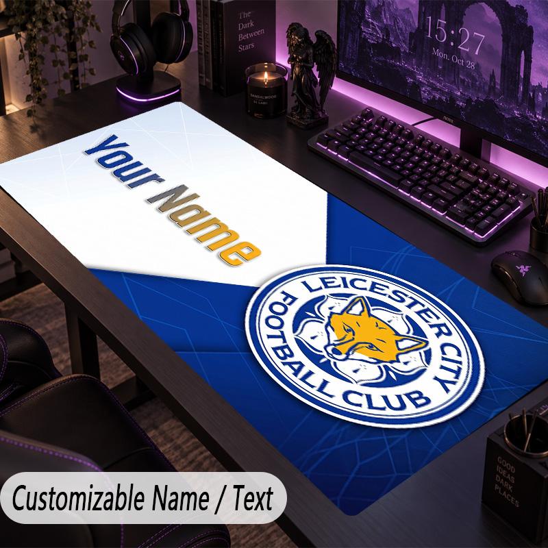 Large Mouse PadLeicester City Custom Name Text Personalized Desk Mat Non Slip Gaming Pad