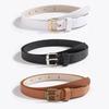 Simple PU Leopard Pattern Thin Belt Versatile Fashion Clothing with Skirt Belt Set