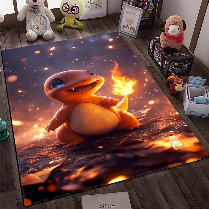  Japanese Anime Pokemon Charizard Cartoon Rugs Carpet Living Room Bedroom Bedside Doormat Home Decor Non-slip Large Mats