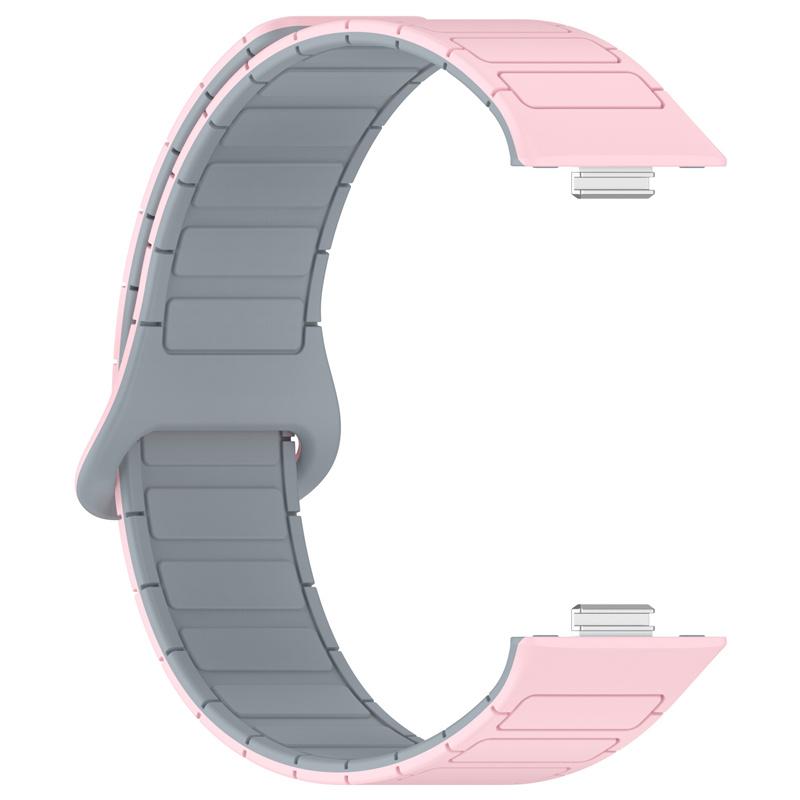 

Магнітний спортивний ремінець для браслета Huawei Watch Fit 3 проти потовиділення, м’який силіконовий помаранчевий браслет, дихаючий двоколірний ремінець For huawei watch Fit3 рожевий