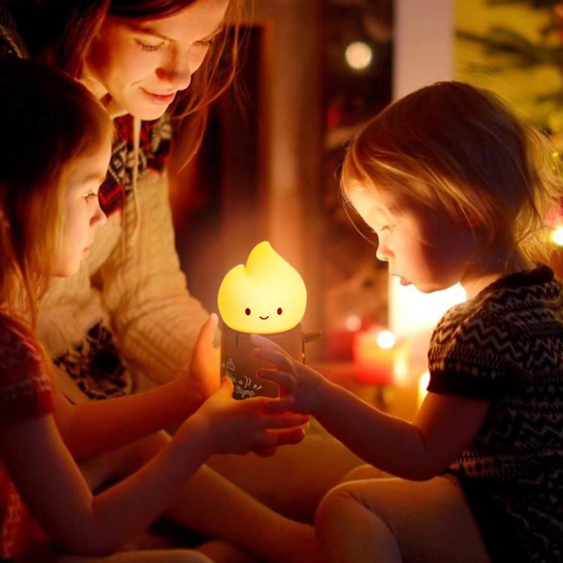Flammenlose Kerzen-Nachtlicht, niedliches Nachtlicht, dimmbar, 2 Beleuchtungsmodi, Nachttischlampe fürs Kinderzimmer