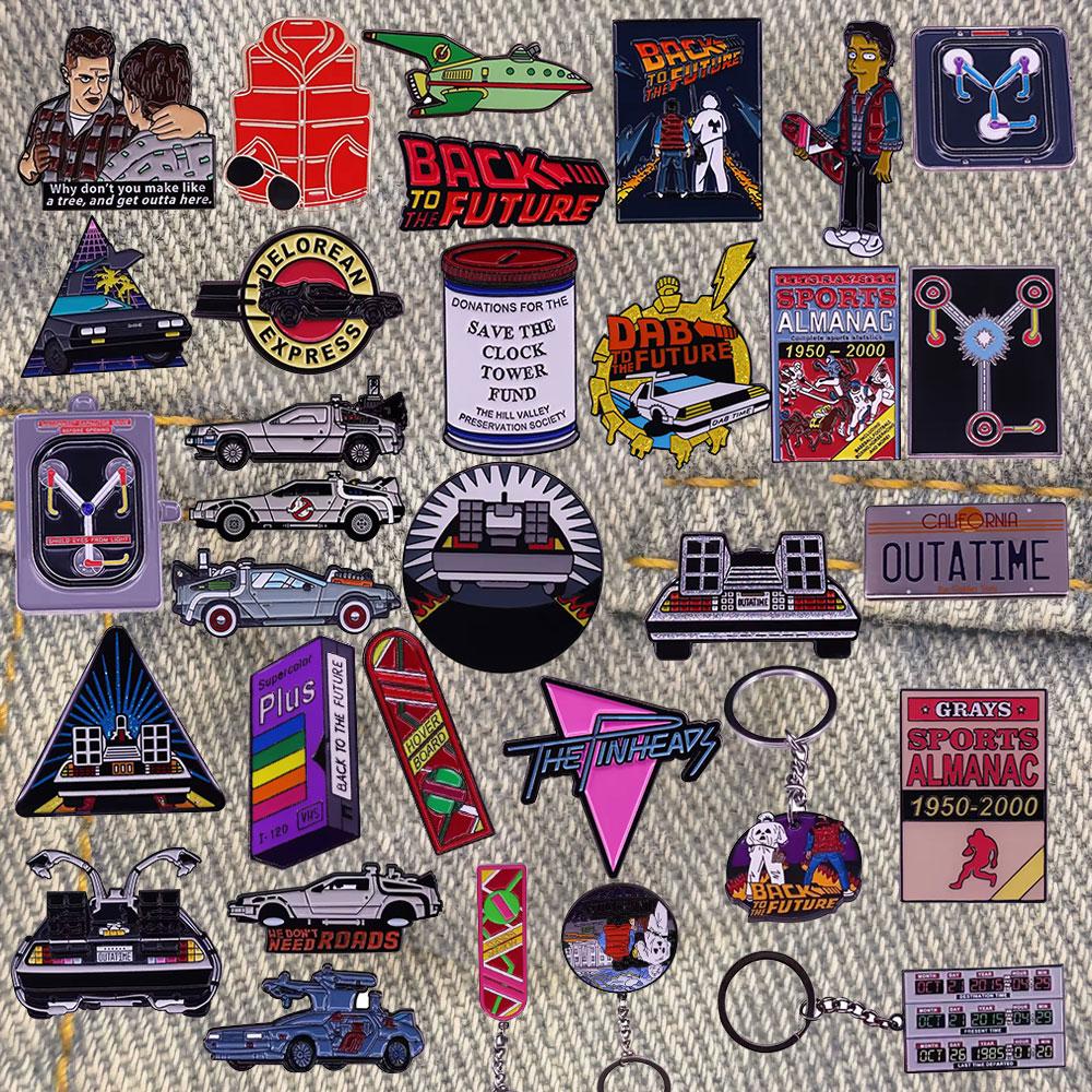 Back to the Future Enamel Pin Badges Anime Lapel Pins for Backpack Men Brooch for Clothes Pins Accessories Gifts