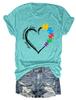 New Womens shortsleeved casual Tshirt accept understand love printed summer fashion loose top with shortsleeved pullover