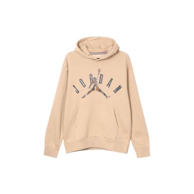 Felpa con Cappuccio con Stampa Logo con Fodera in Pile e Vestibilità Ampia Uomo Top Cachi FD7416-200