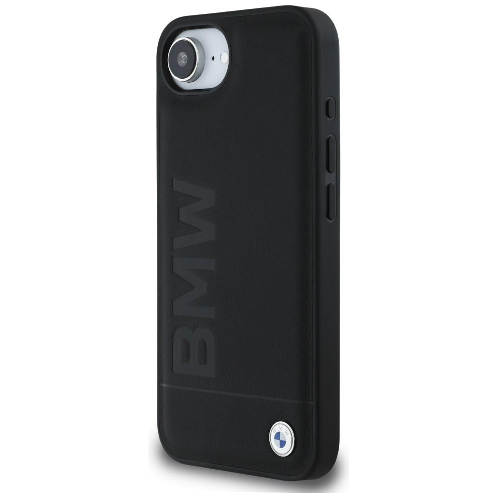 BMW Leather Hot Stamp Case for iPhone 16e / 17e Black