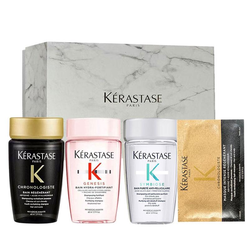 Kerastase Anti-dandruff care travel gift box set, hair care, smooth and clean 80ml+80ml+15ml коричневый