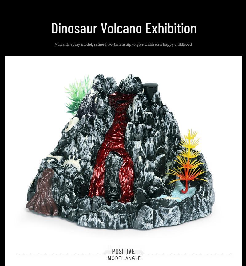 Volcano Eruption Simulation Toy with Sound, Light, and Dinosaur Ornaments - Cognitive Gift for Boys
