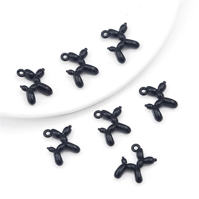 3D Colorful Balloon Puppy Alloy Pendant for DIY Jewelry Making