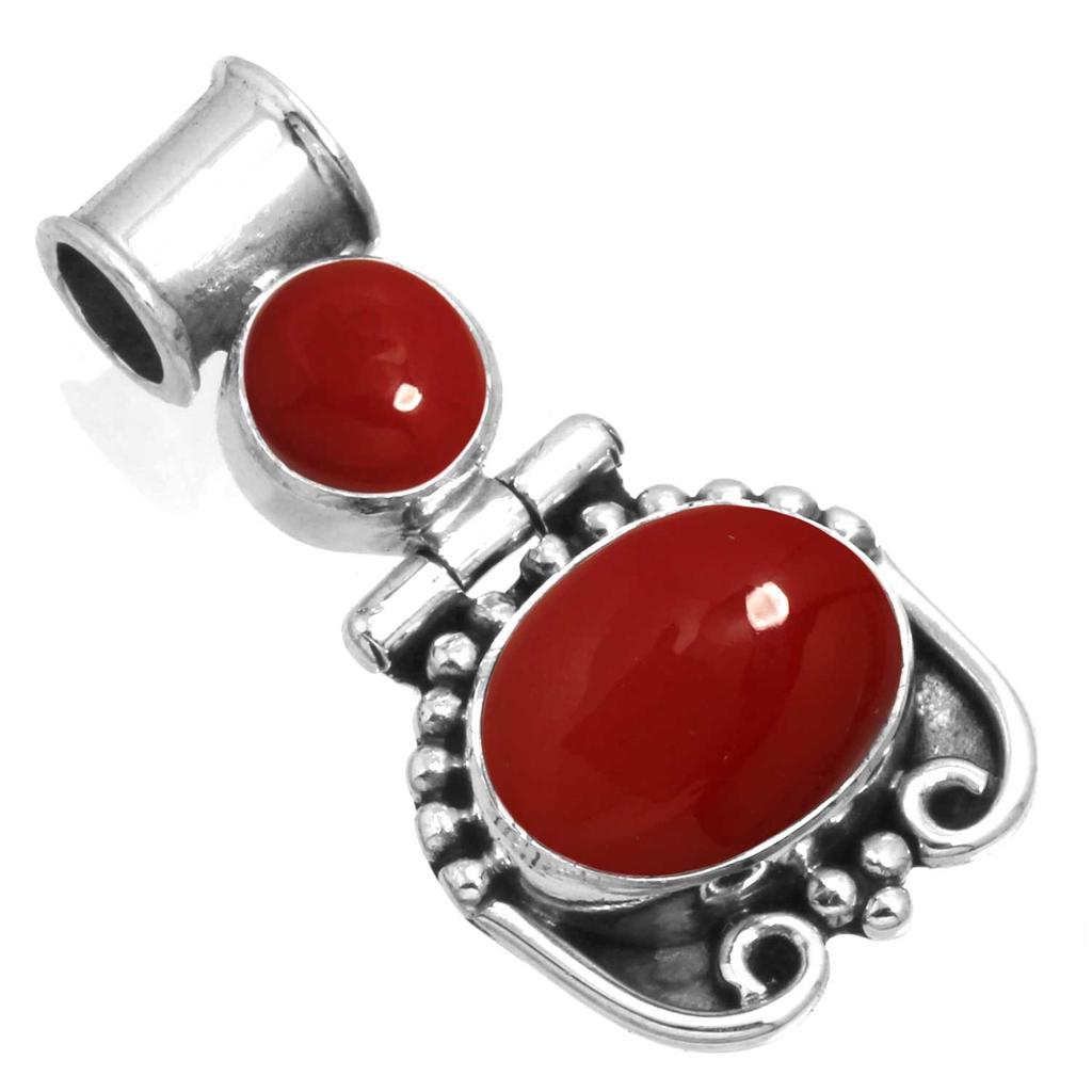 925 Sterling Silver Pendant Women Gemstone Handmade Jewelry Mothers' Day Gift Malachite Moonstone Rose Quartz Red Stone Smoky Topaz Tiger Eye Fashion