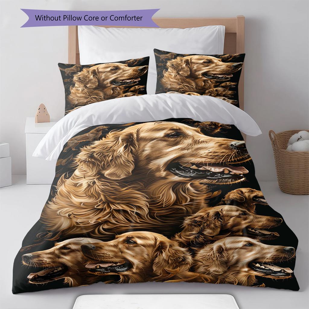 Scottish Shepherd Pattern Bedding Quilt Set Quilt Cover Pillowcase Home Decoration Gift (1 * Duvet Cover + 2 * Pillowcase, Without Core)