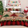 3pcs Checkered Christmas Tree Print Coreless Duvet Cover Set Multiple Sizes Bedrooms Dormitories Comfortable Machine Washable