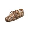 Fashion 2025 Fashion Mesh Leopard Lace Up Flat Shoes Casual Shoes Comfort Spring Summer Round Toe Casual Shoes Pumps Women Flat Pumps