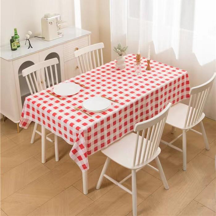 Waterproof Oil-Proof Modern Picnic Mat Tablecloth - Heat-Resistant Wash-Free PEVA Plaid Design