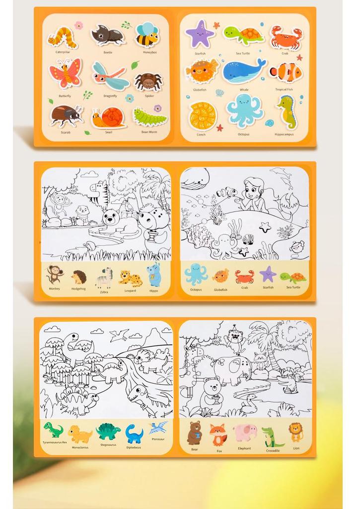 Magic Water Painting Puzzle Book for Kids: Reusable Coloring with Water Pen