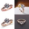 Water Crystal Rose Gold Claw Ring With Adjustable Size For Men Women Gift