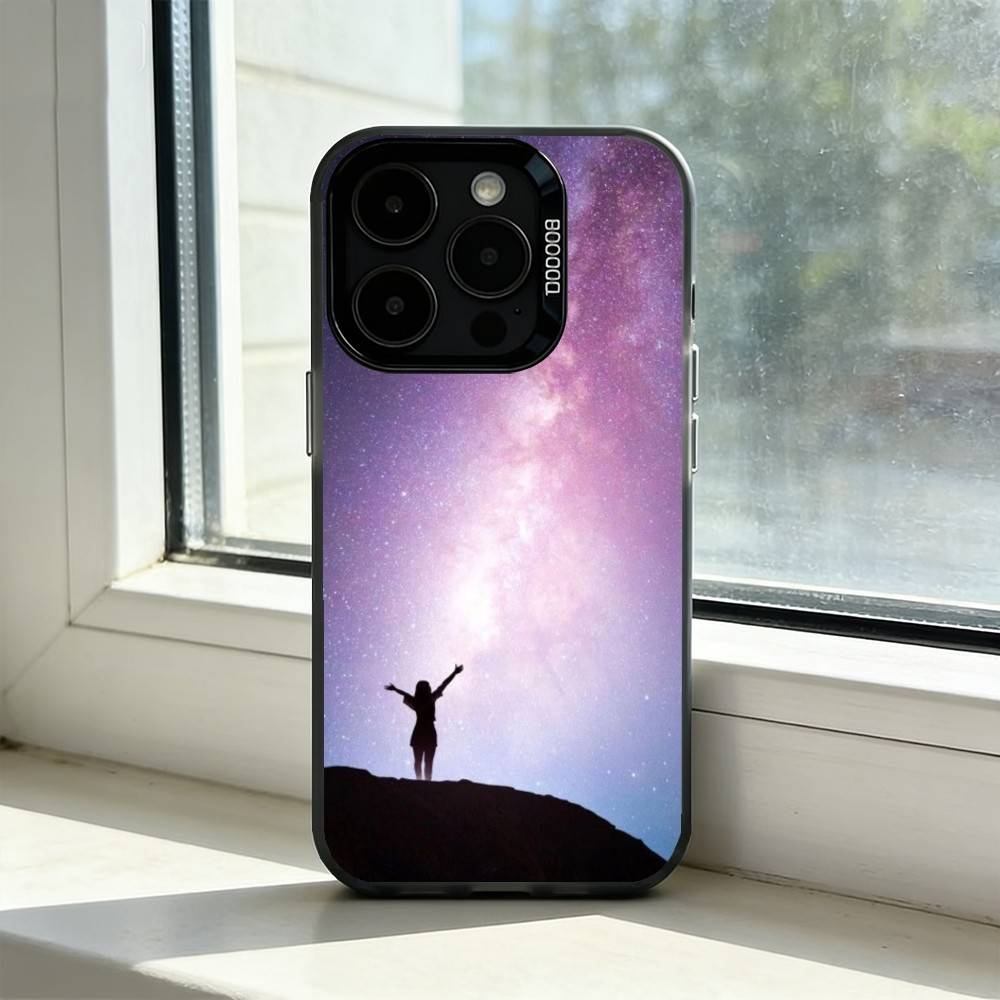 Space For Galaxy U-Universe Phone Case For iPhone 17,16,15,14,13,12,11 Plus,Pro Max,XS,Colorful Silver Phone Case Funda Cover