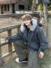 Unisex American Design Ink-Dyed Hooded Jacket with Fur Collar and Cotton Padding for 2025 Autumn/Winter.