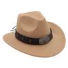Top Hat Western Cowboy Hat Tibetan Jazz Hat Felt Hat Bull Head Belt Buckle Riding Hat Sun Hat