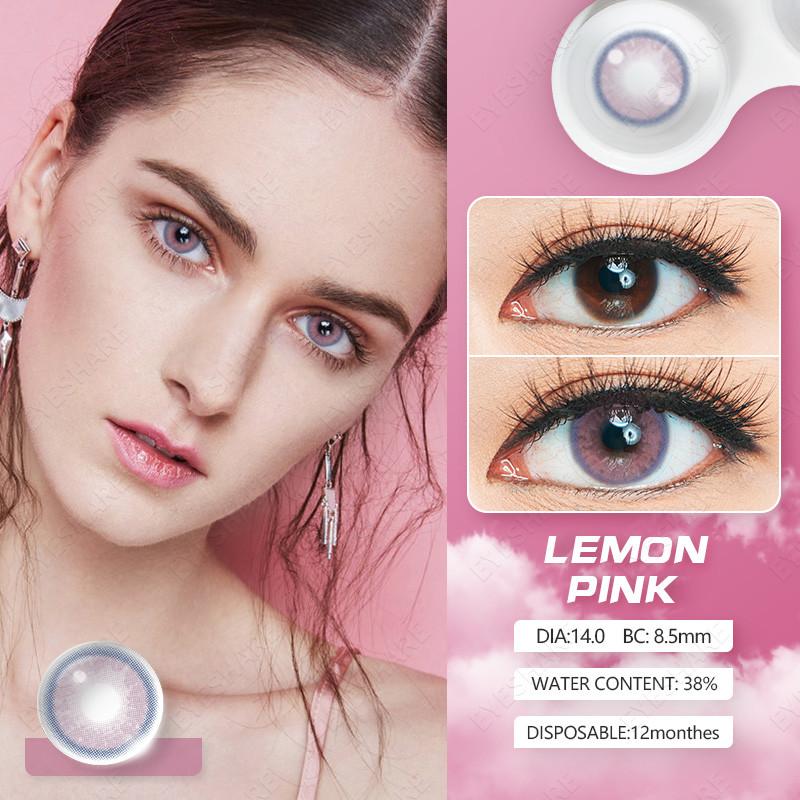 Eyeshare 1 Paar rosa Kontaktlinsen für die Augen natürliche rosa Linie Augenkontakte Schönheit Studenten jährliche Kosmetik