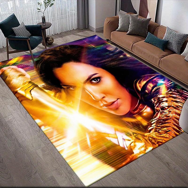 

Neon Wonder Woman Anti-Slip Rug, Rectangular Carpet for Game Room & Living Area 60x90cm