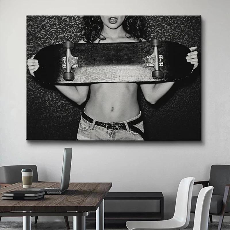 Sexy Women Posters Bad Girl Black and White Print Canvas Paintings Wall Art For Modern Pop Room Home Decoration Pictures Mural