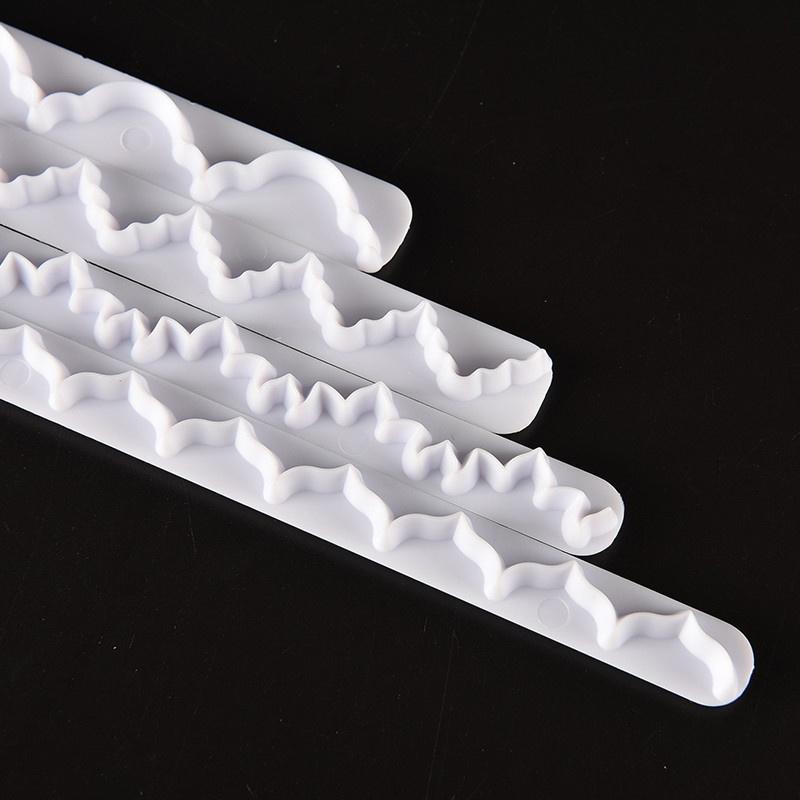 4 PCS Straight Frilling Gum Paste Frill Edge Cake Cookie Fondant Mold Tools