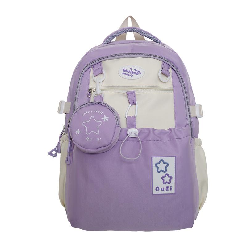 Dámský batoh Color Block pro studenty střední školy Schoolbag Star Velkokapacitní batoh