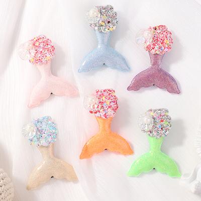 1PC Pince à Cheveux Pailletée Queue de Poisson pour Fille Tout-Petit Accessoires de Tête Épingles à Cheveux Sirène Délicates Déguisement Accessoires Cheveux Enfant