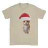 Weihnachten El Gato Meme Traurige Katze Munchkin Kätzchen Meme T-Shirt Strand Reine Baumwolle T-Shirts Für Männer Kurzarm Kleidung