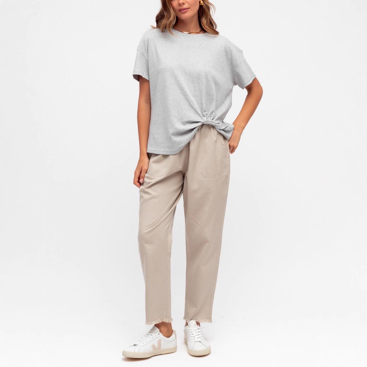 

2026 Summer Irregular Twisted Design Round Neck Short Sleeve Casual Hoodie - Trendy Brand Japan Korea Medium срібло сірий колір