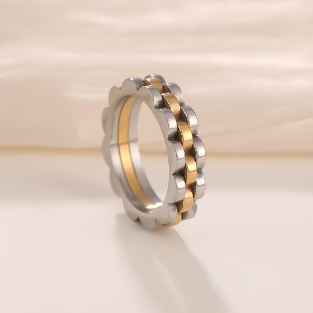 European and American Niche Gear Titanium Steel Ring, Hip-hop Minimalist Style,  Fashion Stainless Steel Finger Ring
