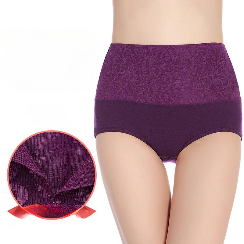 High-Waisted Plus-Size Women's Cotton Panties - Extended Sizing Breathable Triangle Underwear for Moms