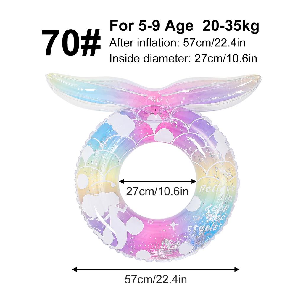 1Pcs Mermaid Underarm Swimming Ring, Transparent Thickened Glitter Buoyancy Swimming Ring
