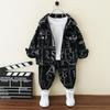 Boys' Handsome Trendy Cotton Workwear Set - Autumn Two-Piece for Small and Medium Kids