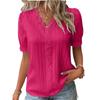 Dames V-hals Kortermet T-skjorte Sommermote Casual Utspart T-skjorte Slim Fit T-skjorter