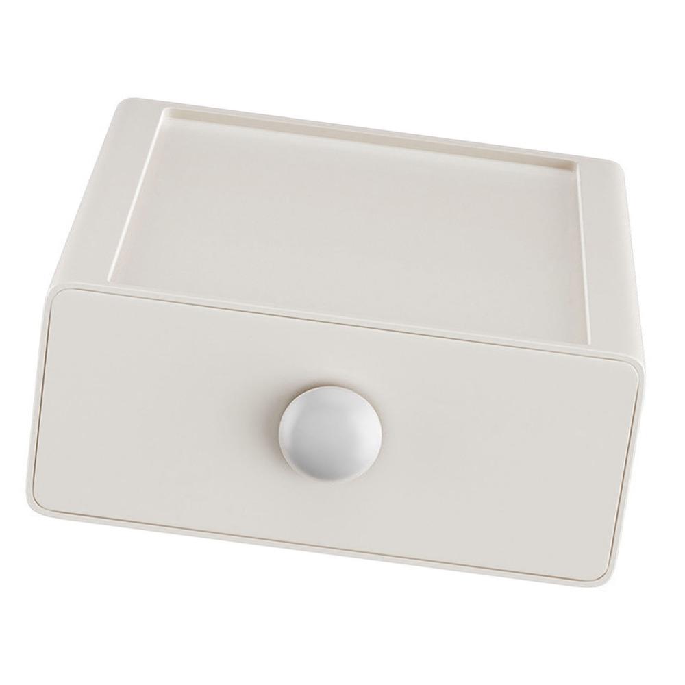 Conception empilable Boîte de rangement à tiroirs pour bureau Matériau PP Compact Multifonctionnel Organisateur Blanc Jaune Organisateur de fournitures de bureau