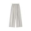 Japanese Style Relaxed And Elastic Waistband With Curved Waistband Casual Pants, Loose Silhouette Pants For Women