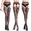 Lingerie Sexy en filet pour femmes, haut en dentelle, porte-jarretelles, bas de cuisse, collants