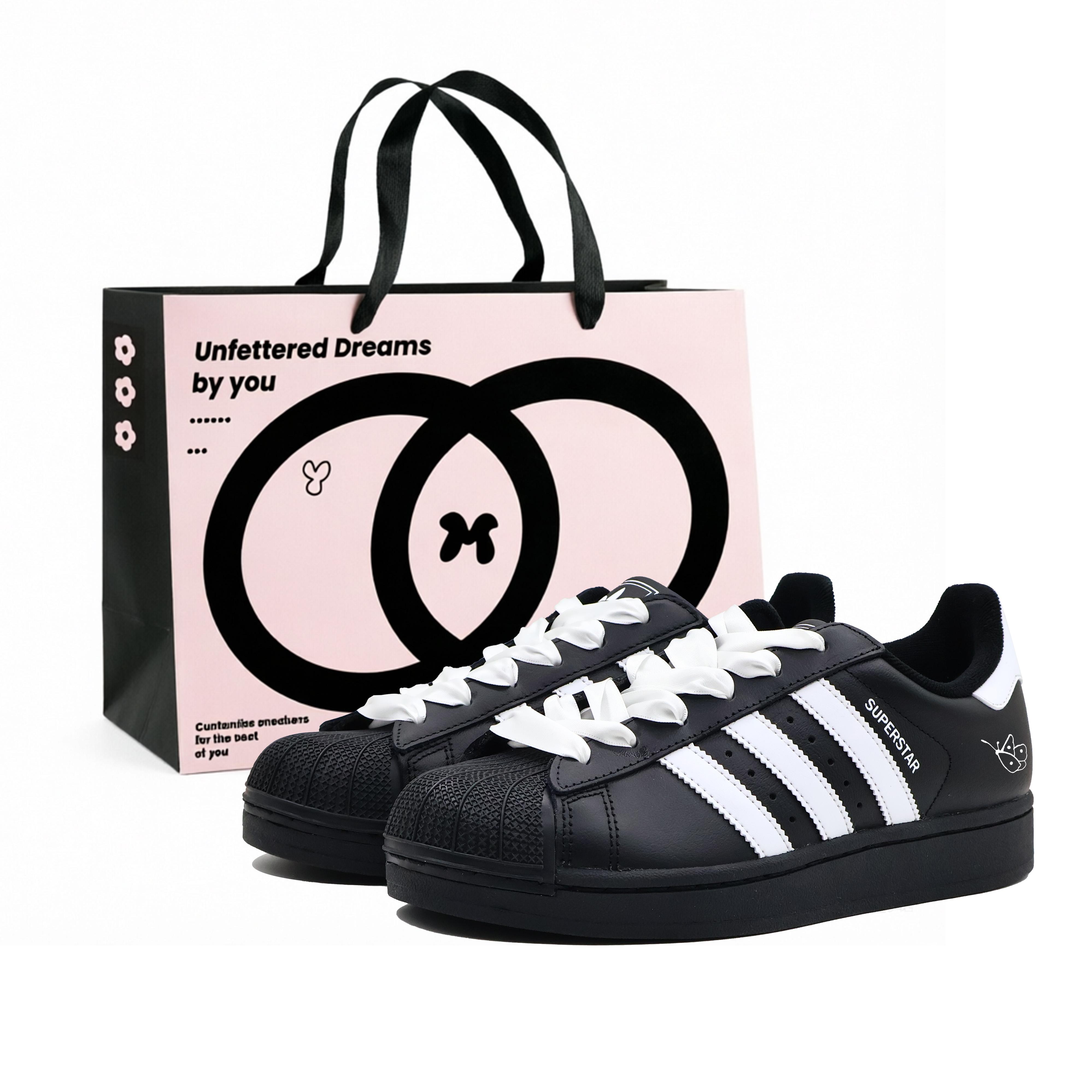 

Adidas Originals Superstar 2 Butterfly Love Leather Slip Resistant Cushioning Low top Kids Skateboarding Shoes Unisex JH9977(Team271-) 40