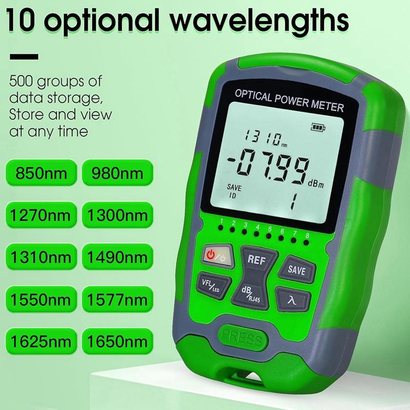 A95I-Rechargeable Portable Fiber Optic Cable Tester With RJ45 Network Testing MC70-VFL 30KM Fiber Optic Power Meter