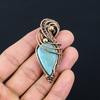 Beautiful Larimar Gemstone Handmade Pure Copper Wire Wrapped Pendant Jewelry