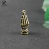 Handmade Brass Buddhism Praying Buddha Hand With Lotus Base DIY Copper Zen Bracelet Beads Desk Decor Mini Hand Pray Figurines